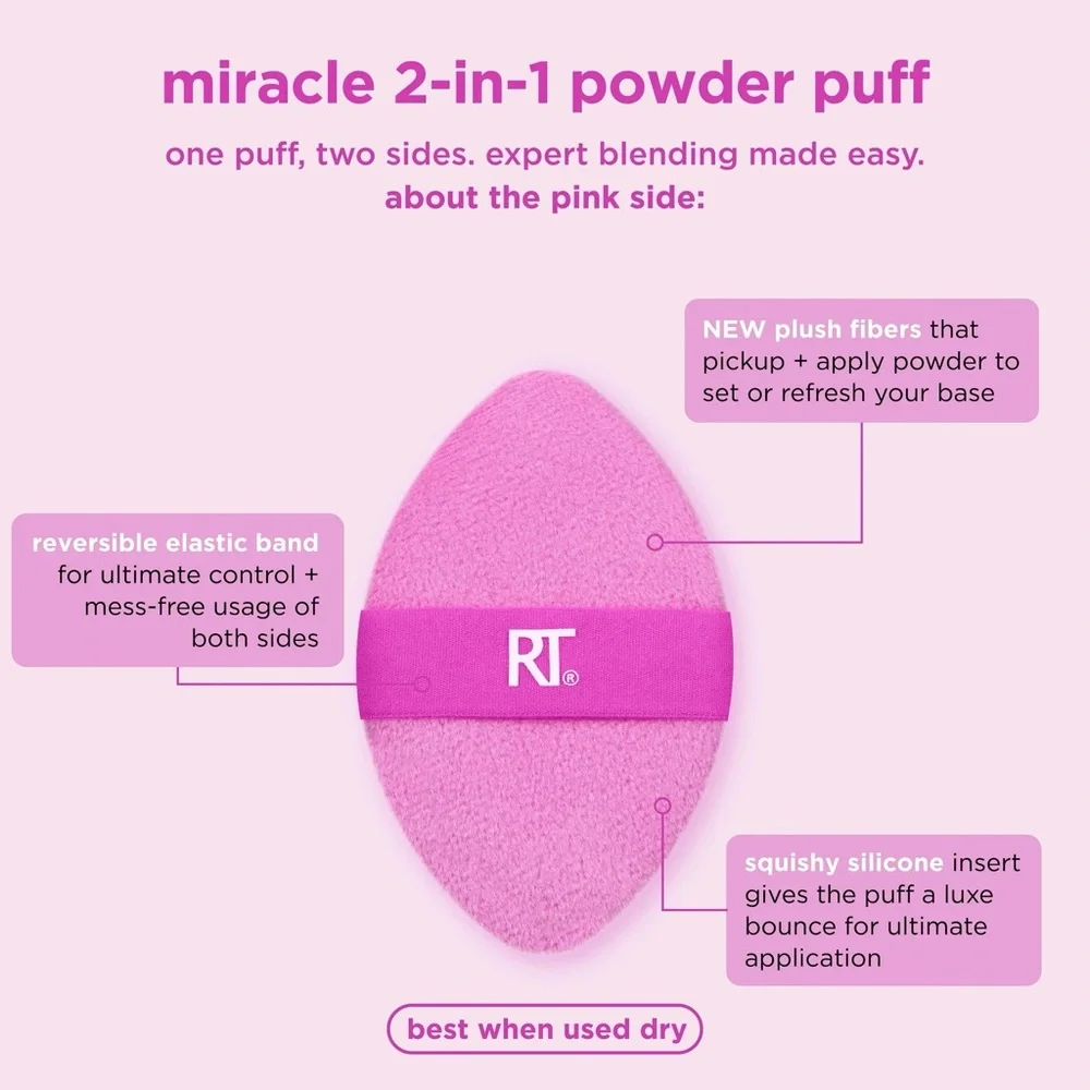 BNIB Real Techniques Miracle 2-in-1 Dual Sided Powder Puff